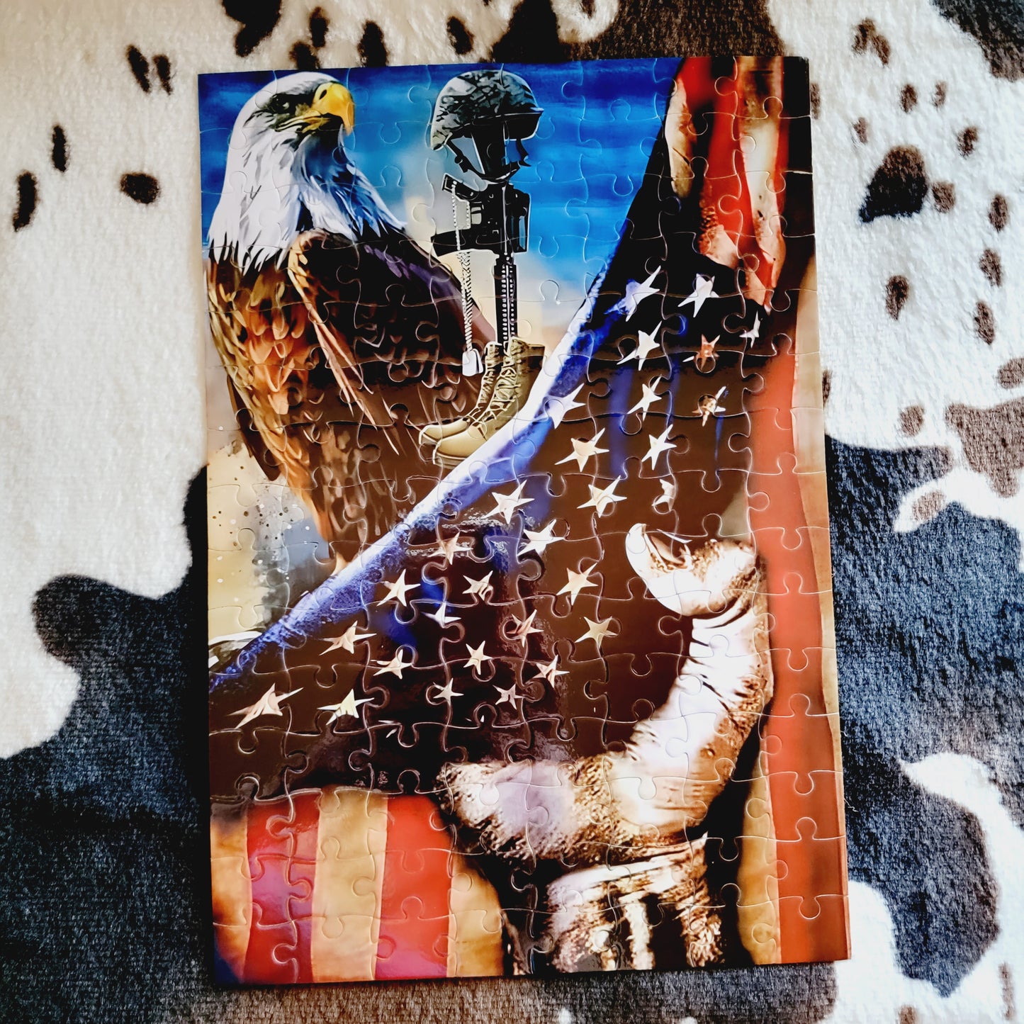American Flag Eagle 120 Piece Handmade Jigsaw Puzzle