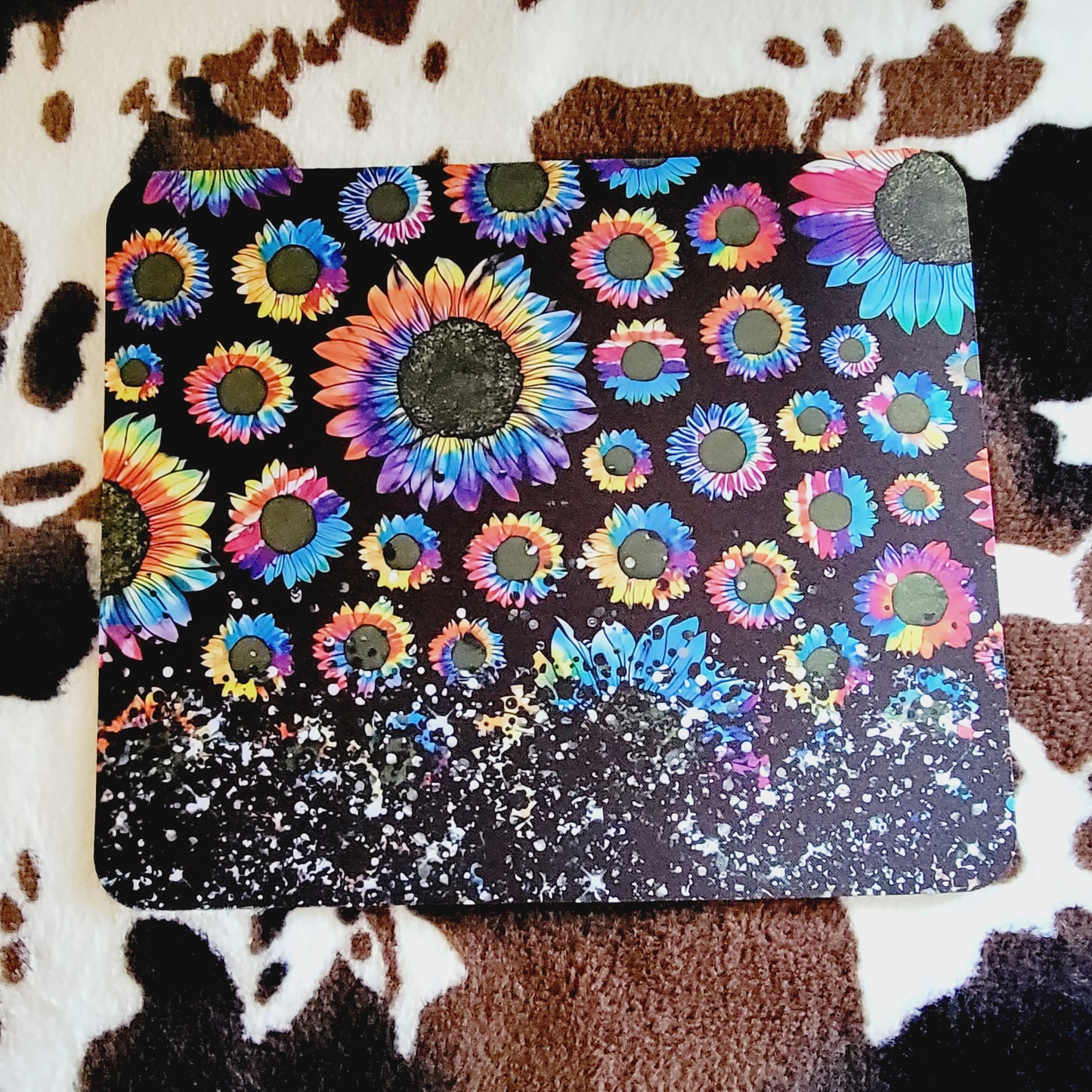 Rainbow Sunflower Mouse Pad