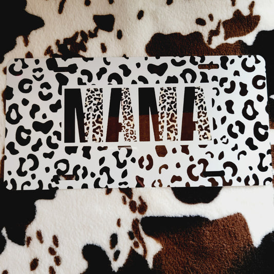 Animal Print Mama Custom Car Tag License Plate