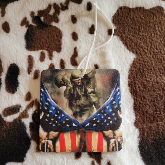 Army USA Flag Unscented Car Air Freshener
