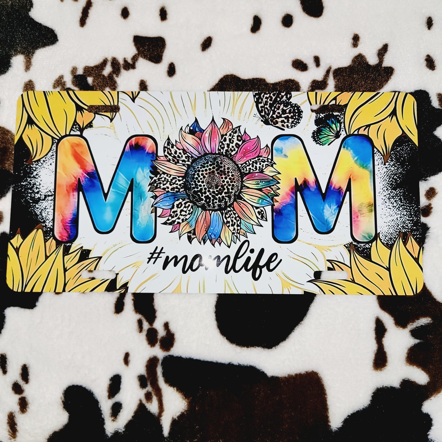 Mom Sunflower Car Tag License Plate