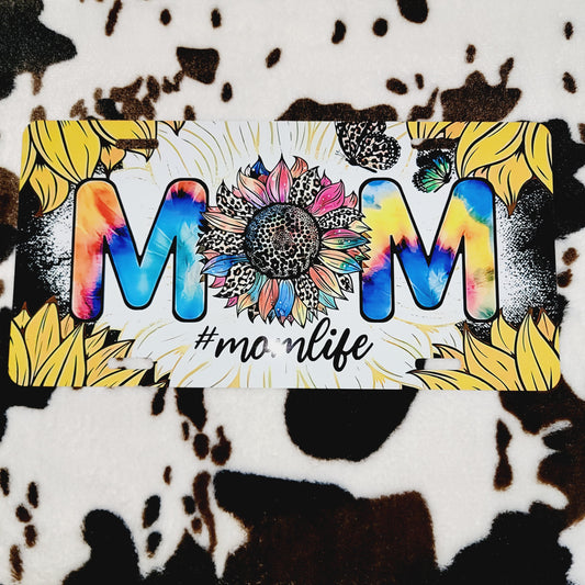 Mom Sunflower Car Tag License Plate