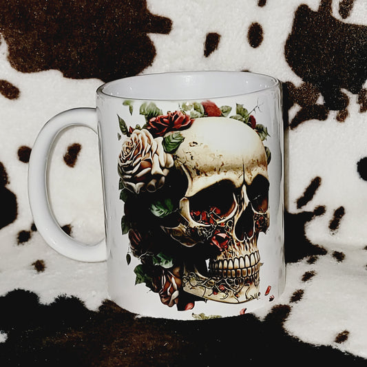 Skull Floral 11oz Ceramic Coffee Mug