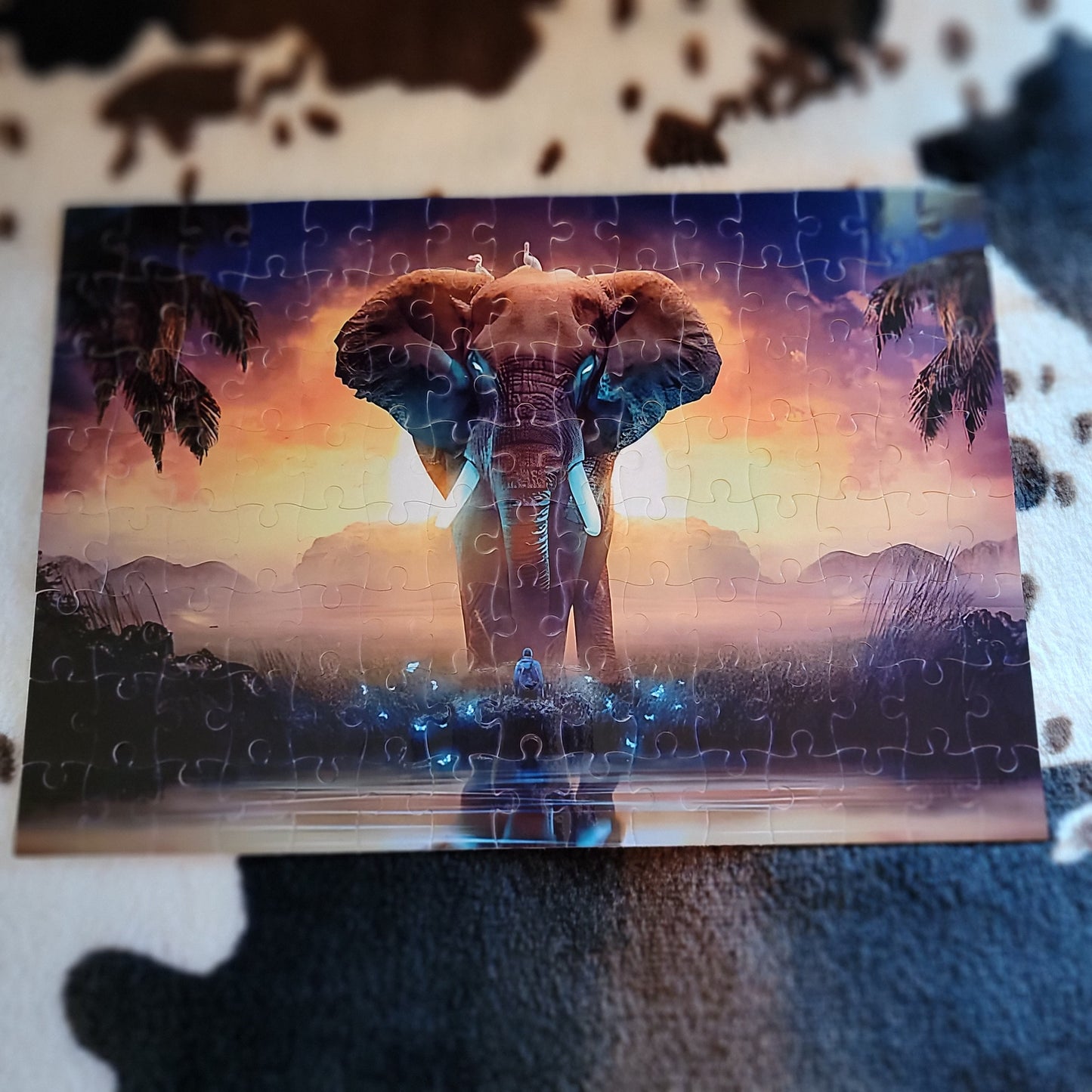 Elephant Jungle 120 Piece Handmade Jigsaw Puzzle