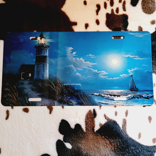 Lighthouse Beach Car Tag License Plate