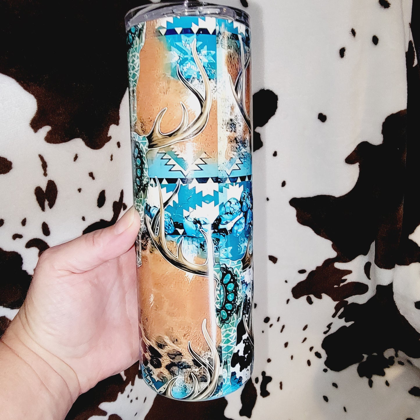 Bull Skull Western Personalized 20oz Skinny Tumbler