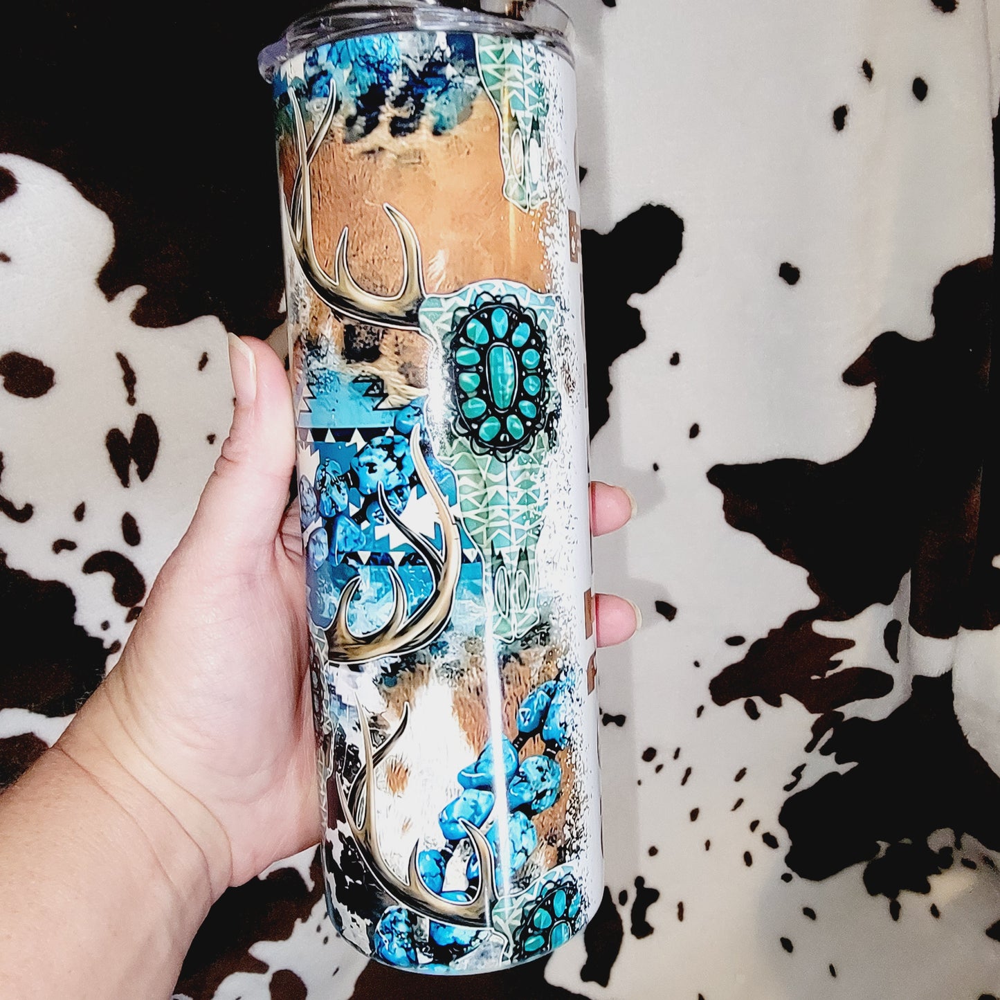 Bull Skull Western Personalized 20oz Skinny Tumbler