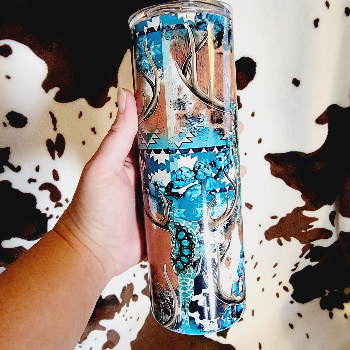 Bull Skull Western Personalized 20oz Skinny Tumbler