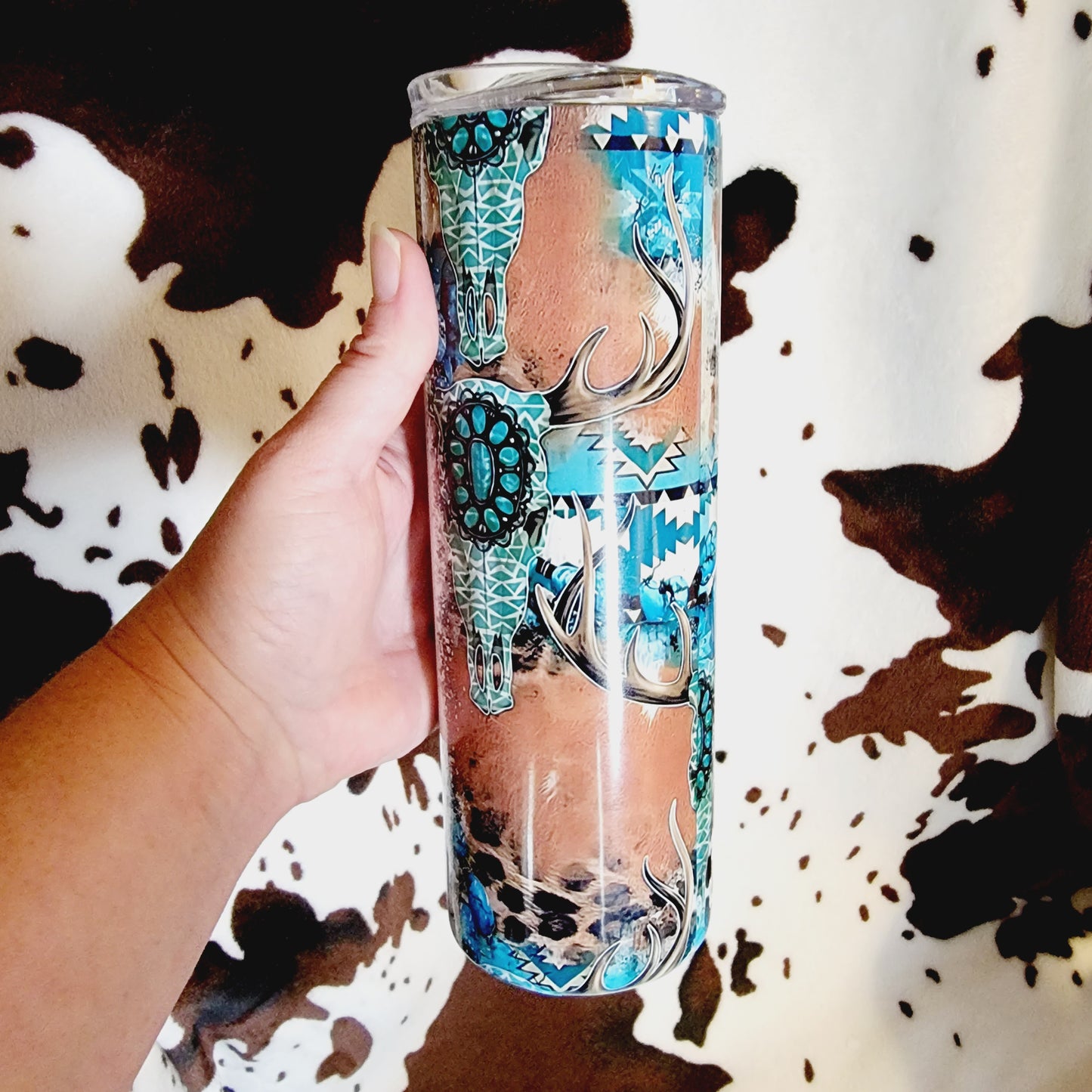 Bull Skull Western Personalized 20oz Skinny Tumbler