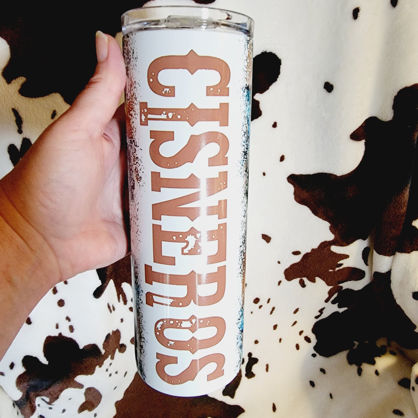 Bull Skull Western Personalized 20oz Skinny Tumbler
