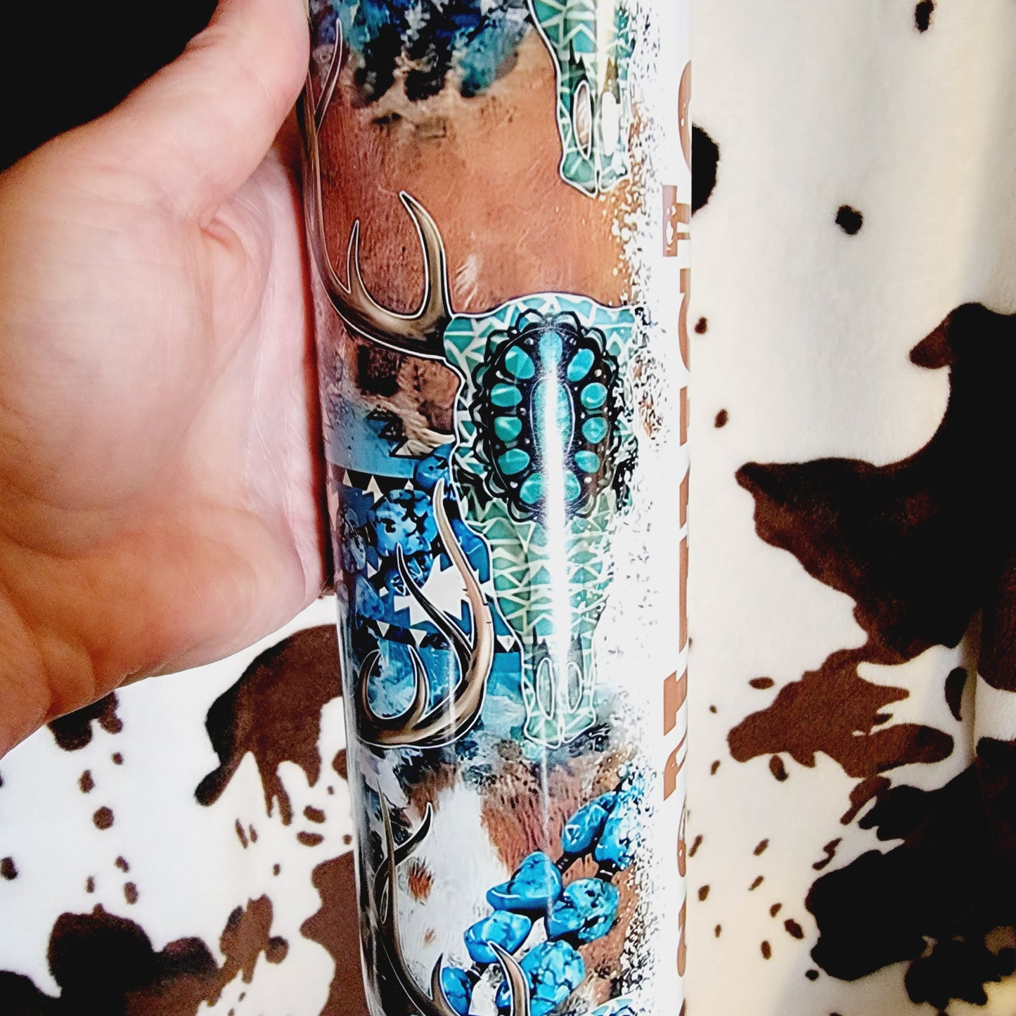 Bull Skull Western Personalized 20oz Skinny Tumbler