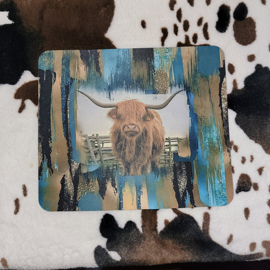 Highland Cow Brushstroke Mouse Pad