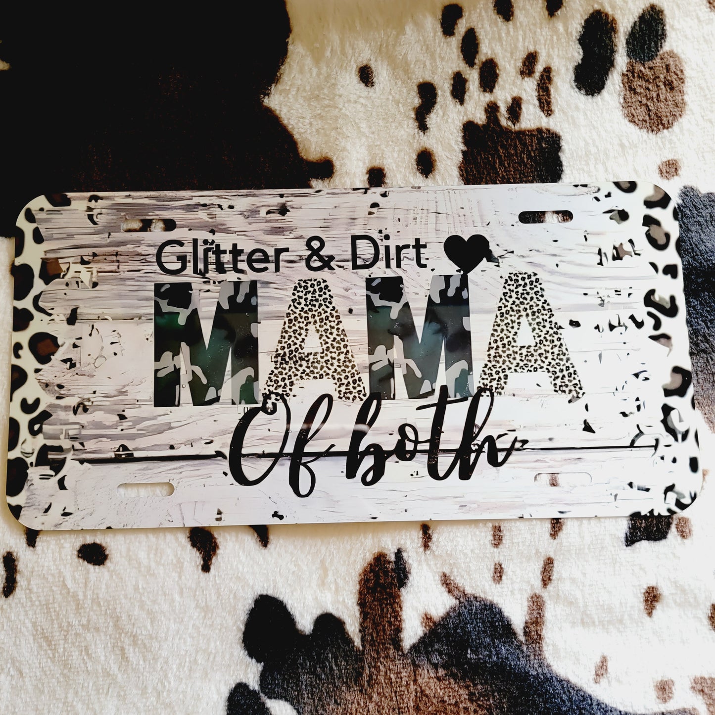 Mama Of Both Custom Handmade Car Tag License Plate