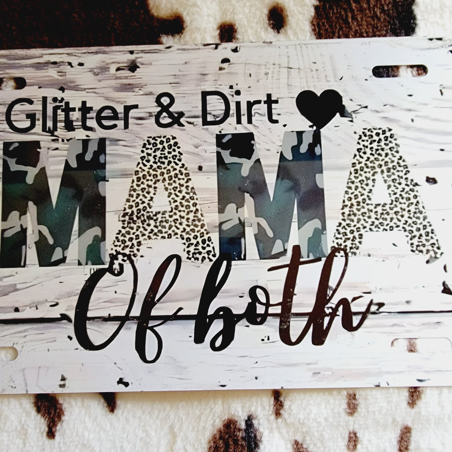 Mama Of Both Custom Handmade Car Tag License Plate