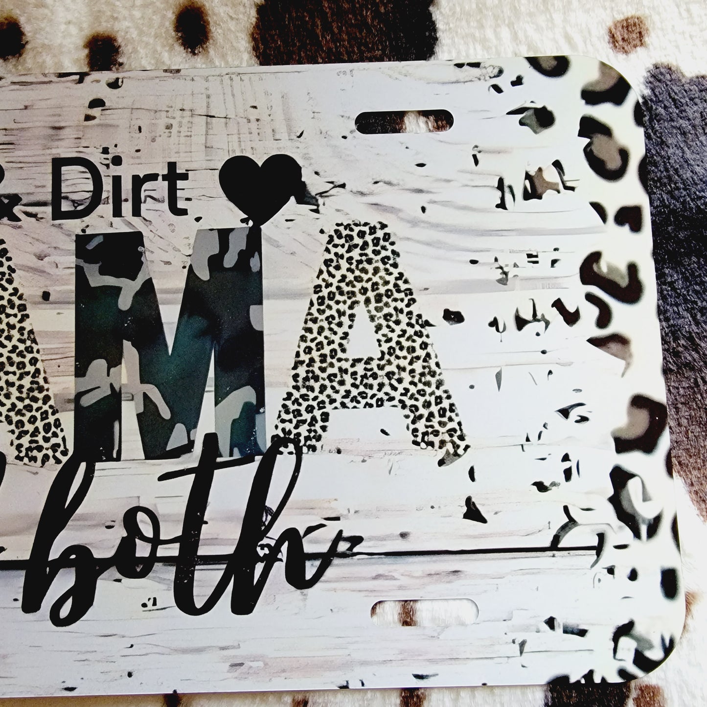 Mama Of Both Custom Handmade Car Tag License Plate