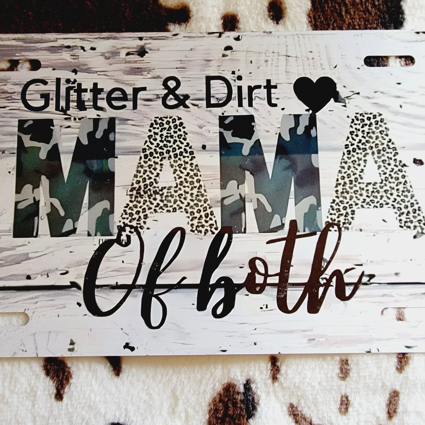 Mama Of Both Custom Handmade Car Tag License Plate