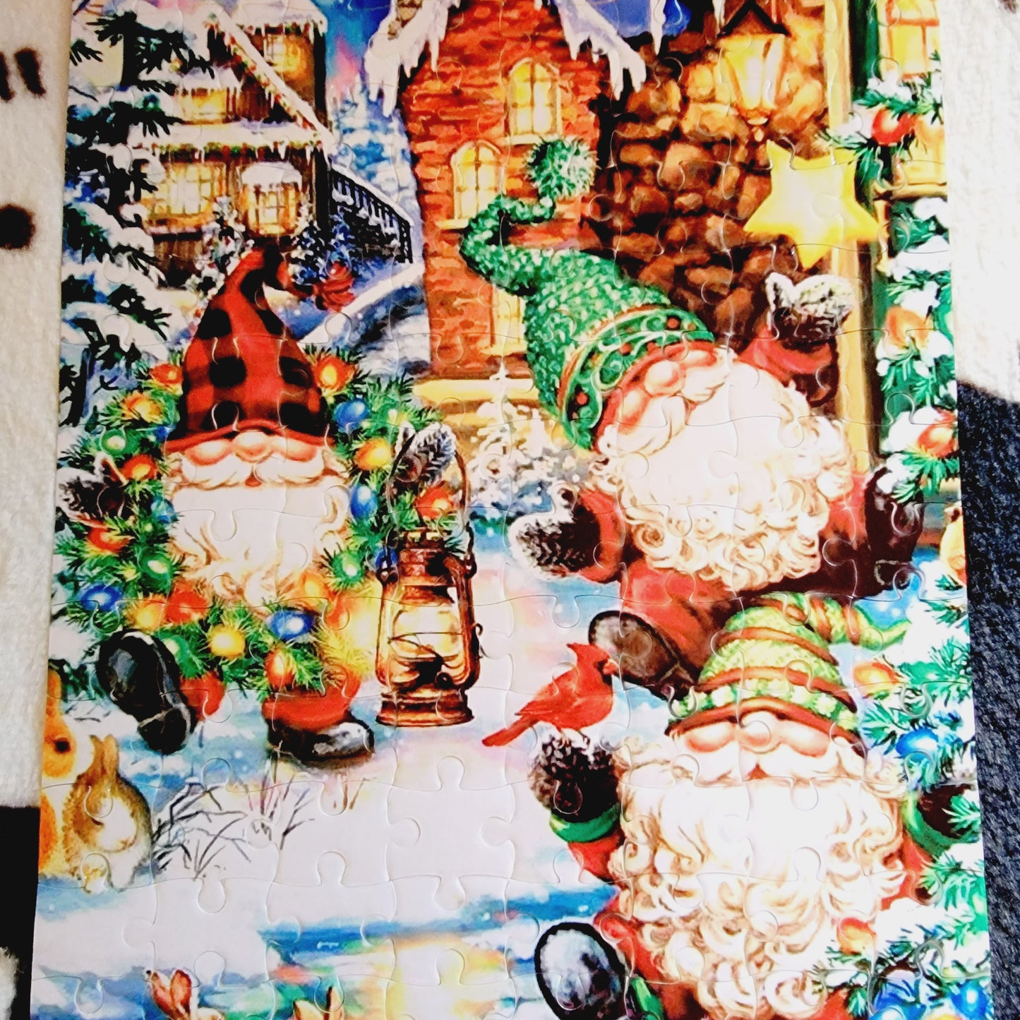Gnomes Christmas 120 Piece Handmade Jigsaw Puzzle