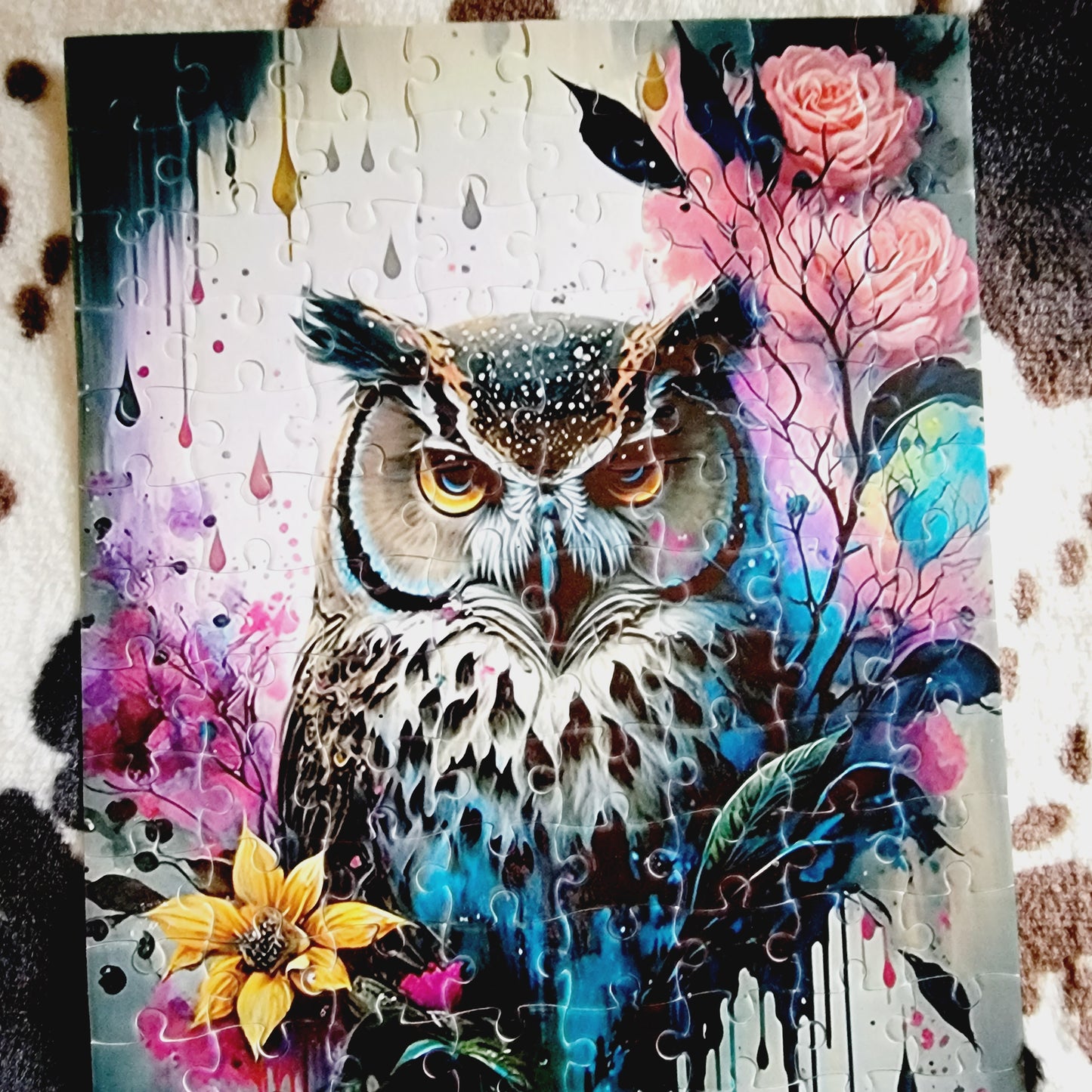 Owl Watercolor Handmade Jigsaw Puzzle