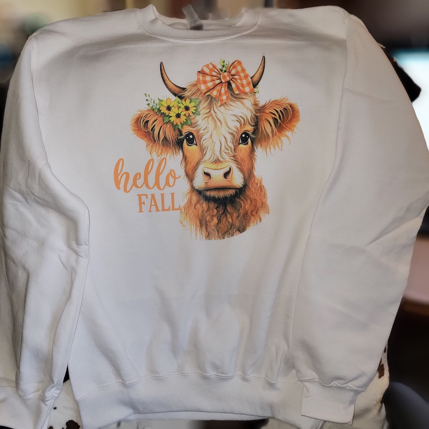 Hello Fall Highland Cow Sweatshirt