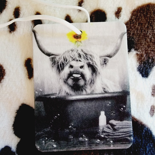 Highland Cow Unscented Car Air Freshener