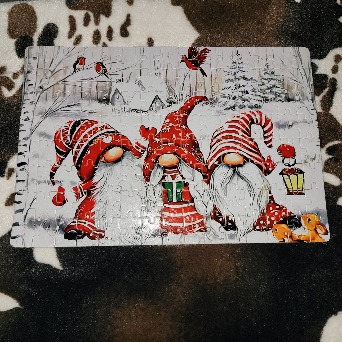 Christmas Gnomes 120 Piece Handmade Jigsaw Puzzle