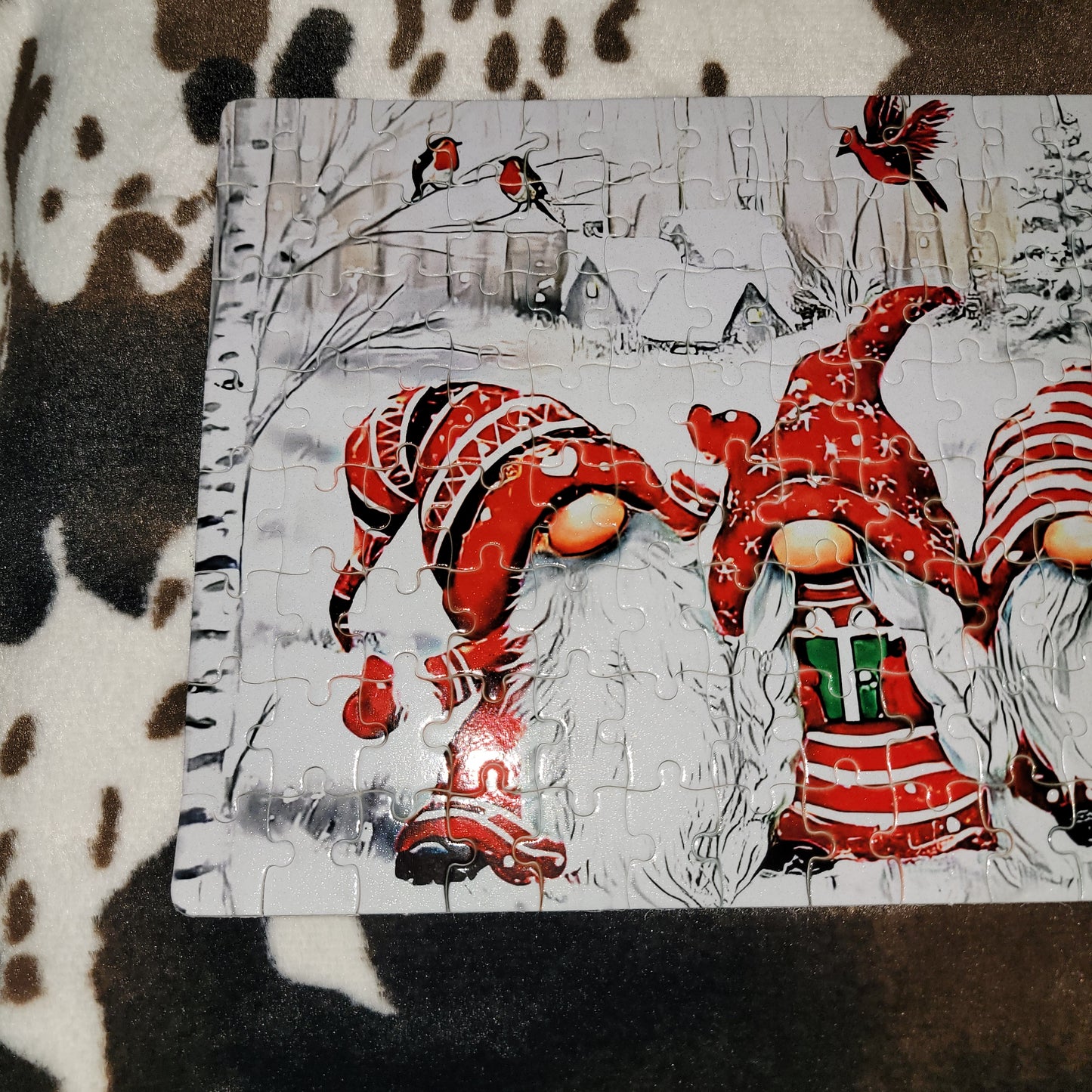 Christmas Gnomes 120 Piece Handmade Jigsaw Puzzle