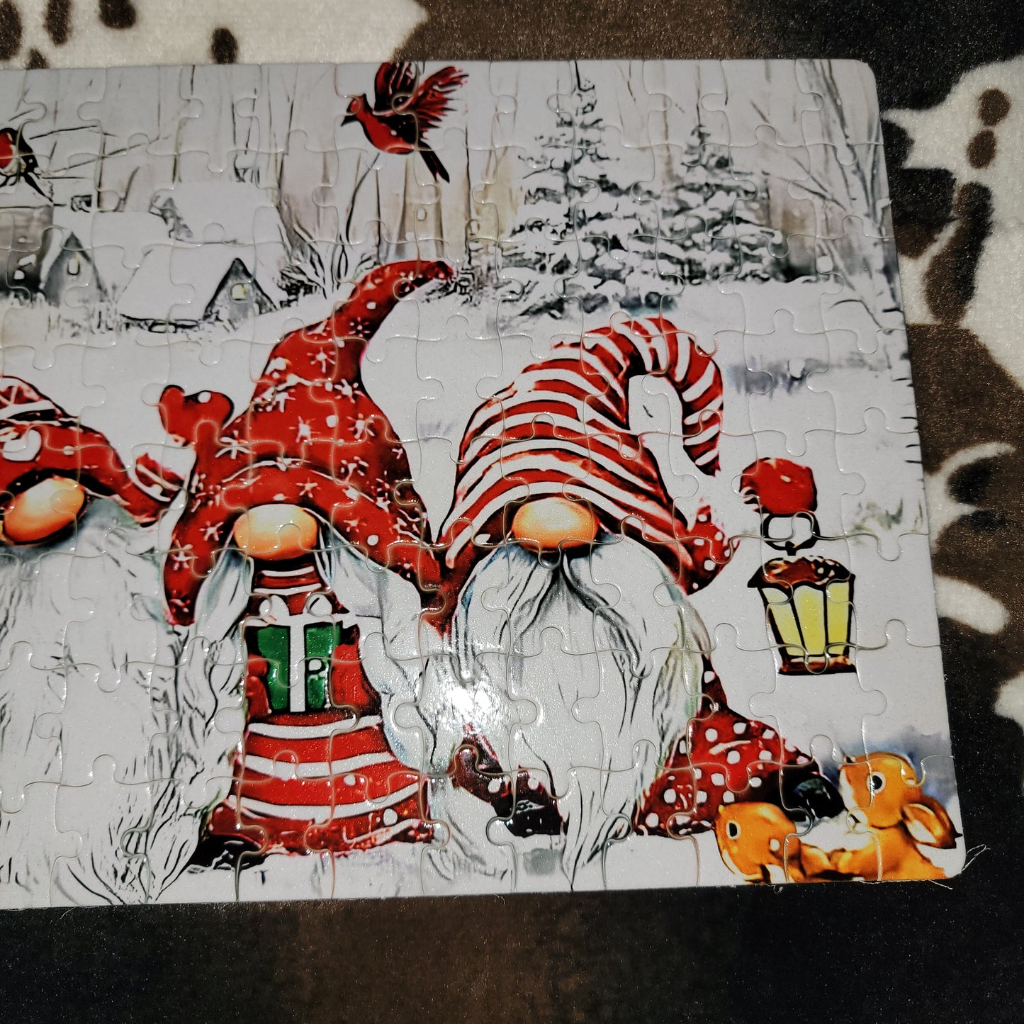 Christmas Gnomes 120 Piece Handmade Jigsaw Puzzle