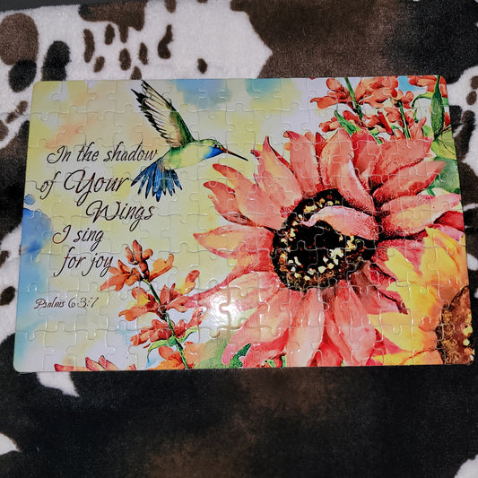 Hummingbird Floral Handmade Jigsaw Puzzle