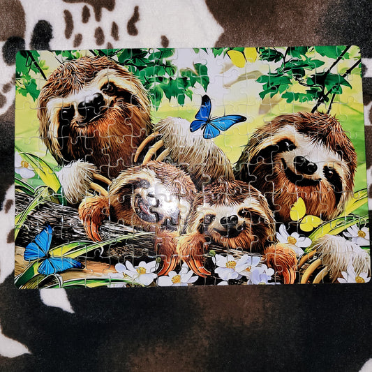Sloth Butterfly Handmade Jigsaw Puzzle
