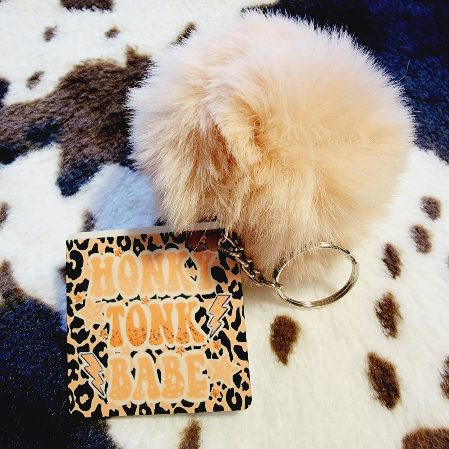 Honky Tonk Babe Pom Pom Keychain