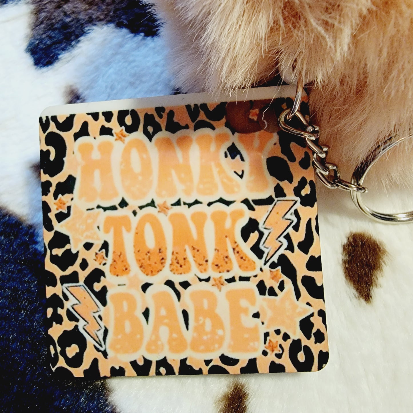 Honky Tonk Babe Pom Pom Keychain