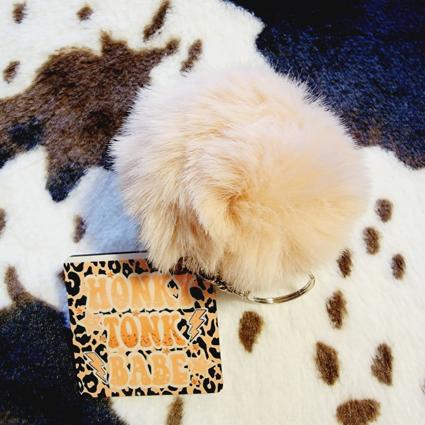 Honky Tonk Babe Pom Pom Keychain