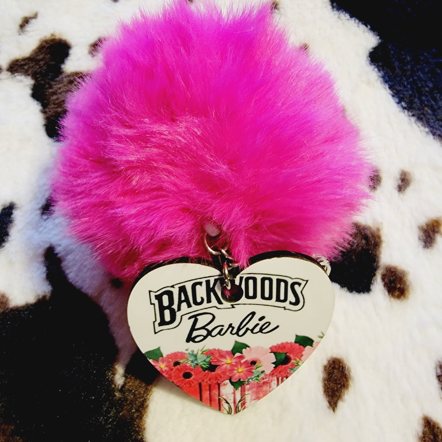 Backwoods Barbie Pom Pom Keychain