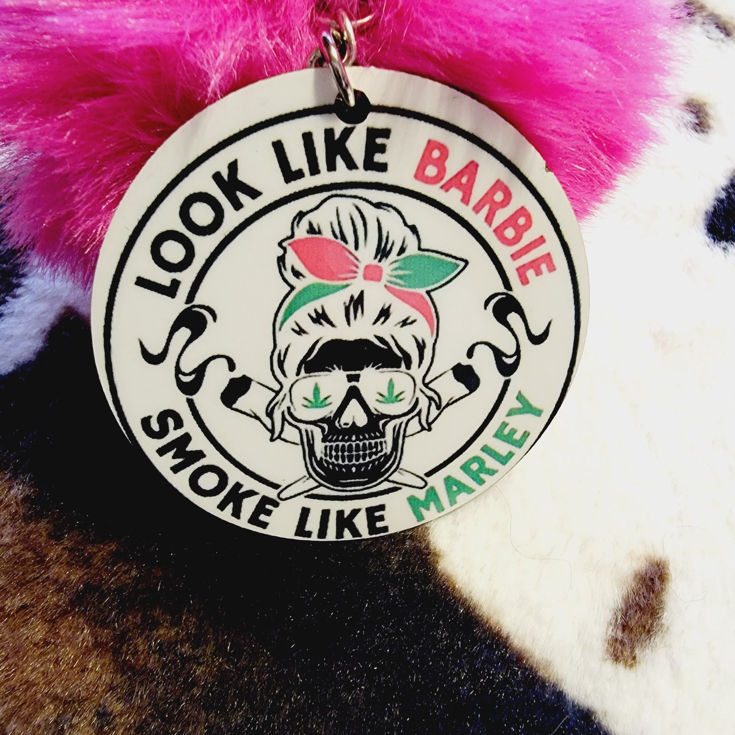 Look Like Barbie Pom Pom Keychain