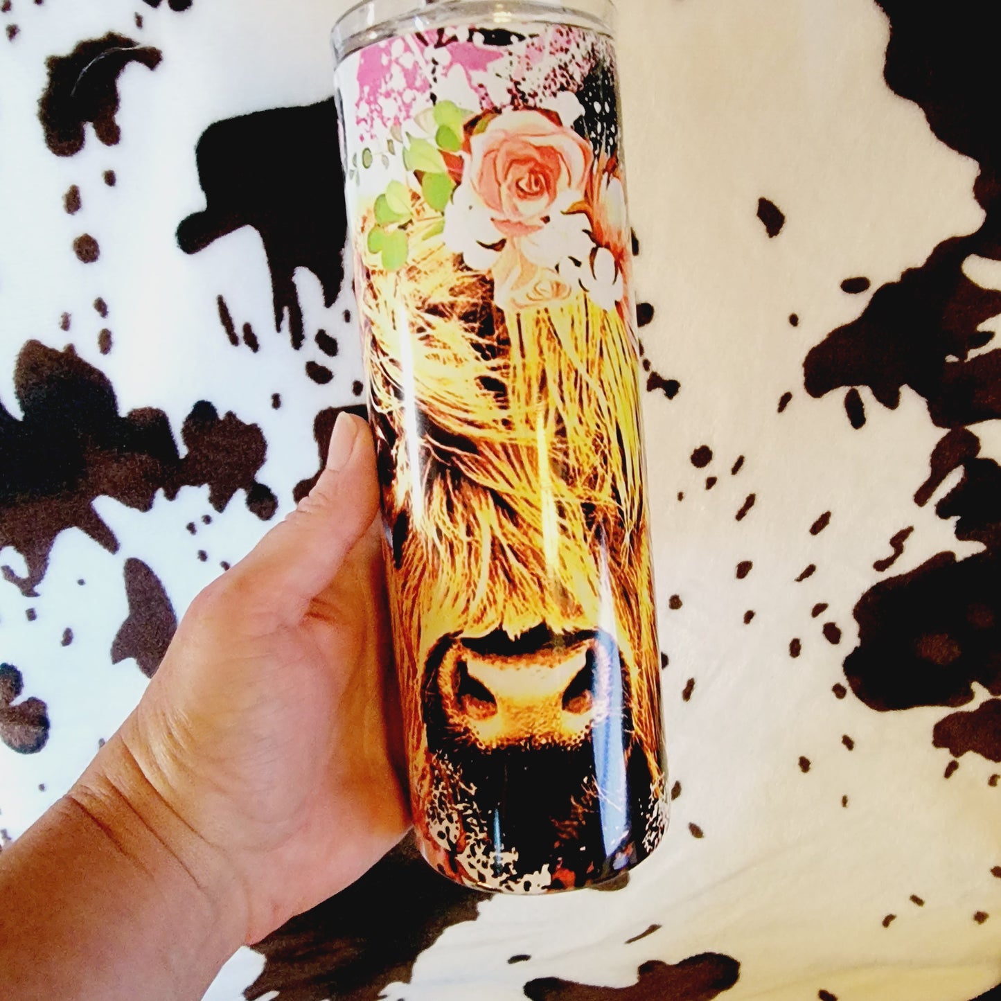 Highland Cow Pink 20oz Skinny Tumbler