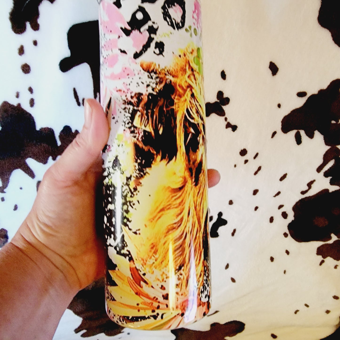 Highland Cow Pink 20oz Skinny Tumbler