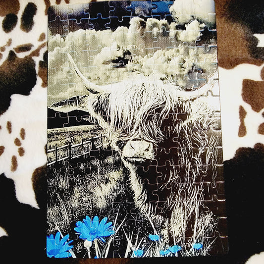 Highland Cow 120 Piece Handmade Jigsaw Puzzle