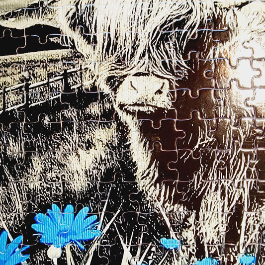 Highland Cow 120 Piece Handmade Jigsaw Puzzle