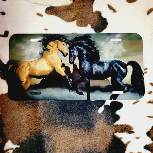 Black Stallion Horse Custom Car Tag License Plate