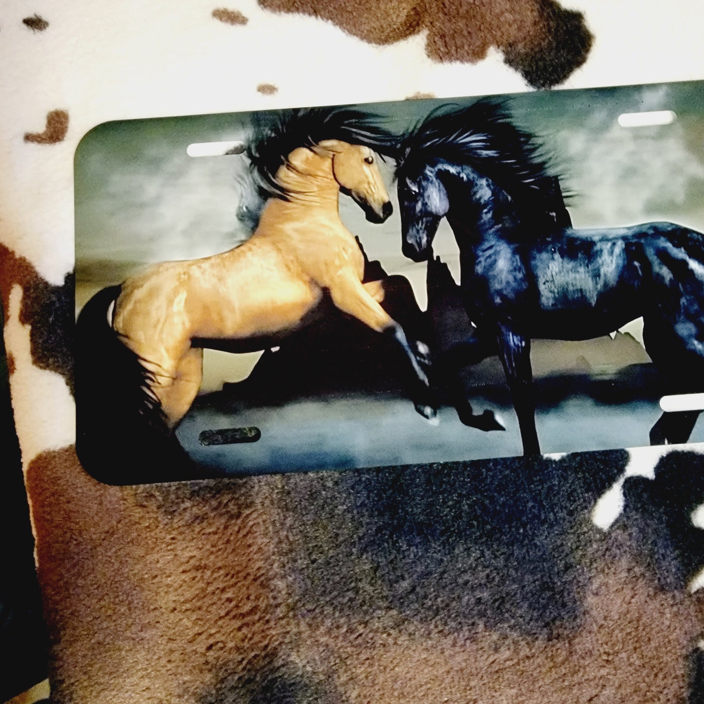 Black Stallion Horse Custom Car Tag License Plate