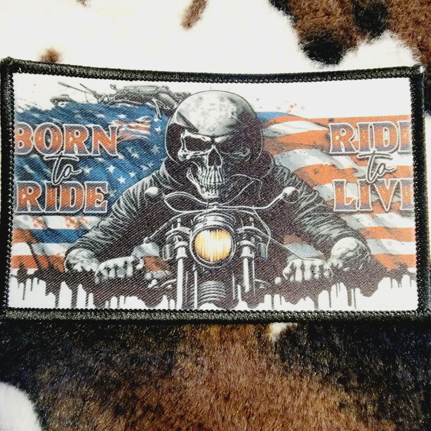 Born To Ride Motorcycle Hat Patch