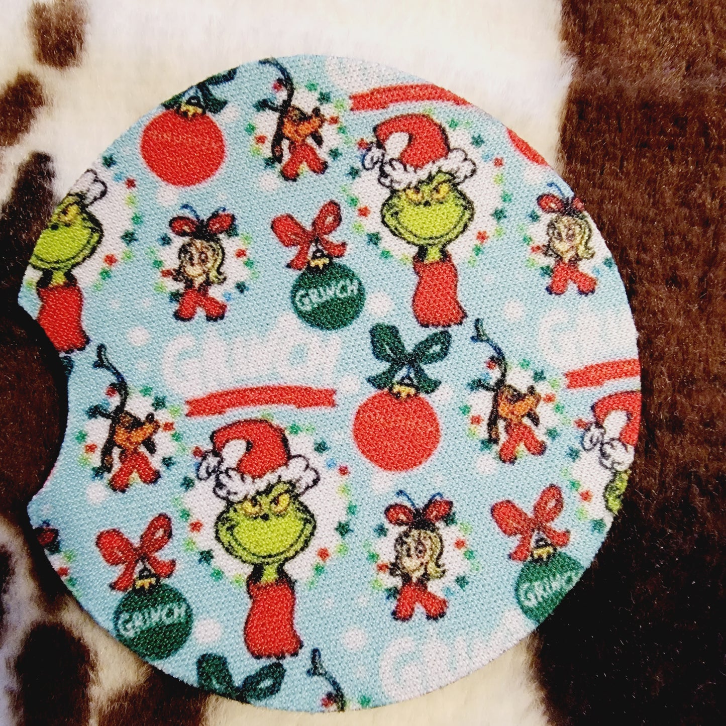 Grinch Christmas Neoprene Car Coasters