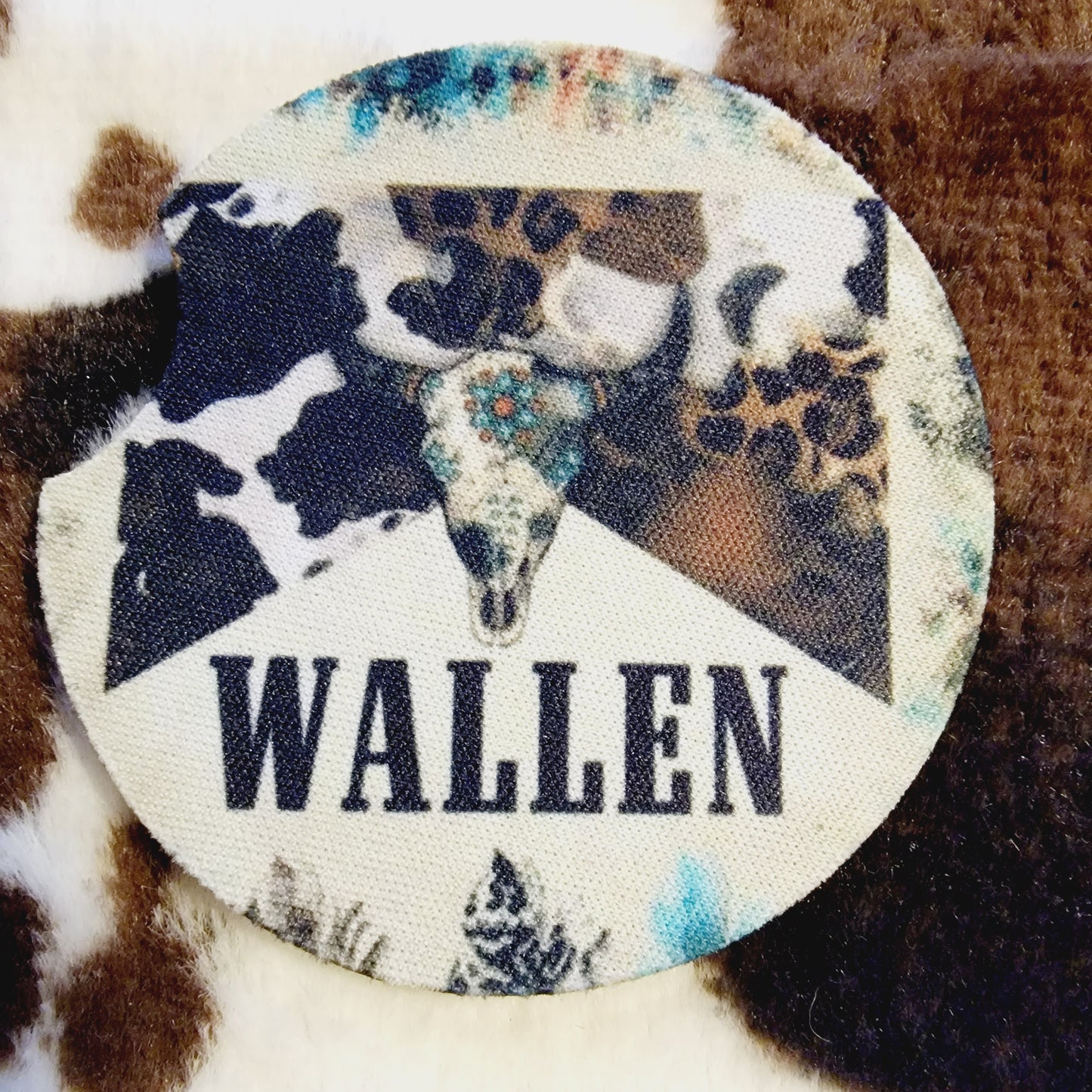 Bull Skull Wallen Neoprene Car Coaster Set