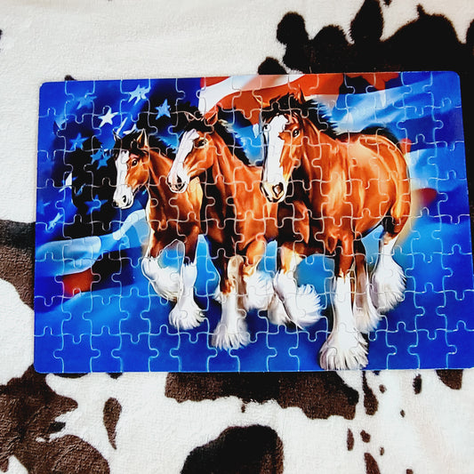 Clydesdale Horses Handmade Jigsaw Puzzle