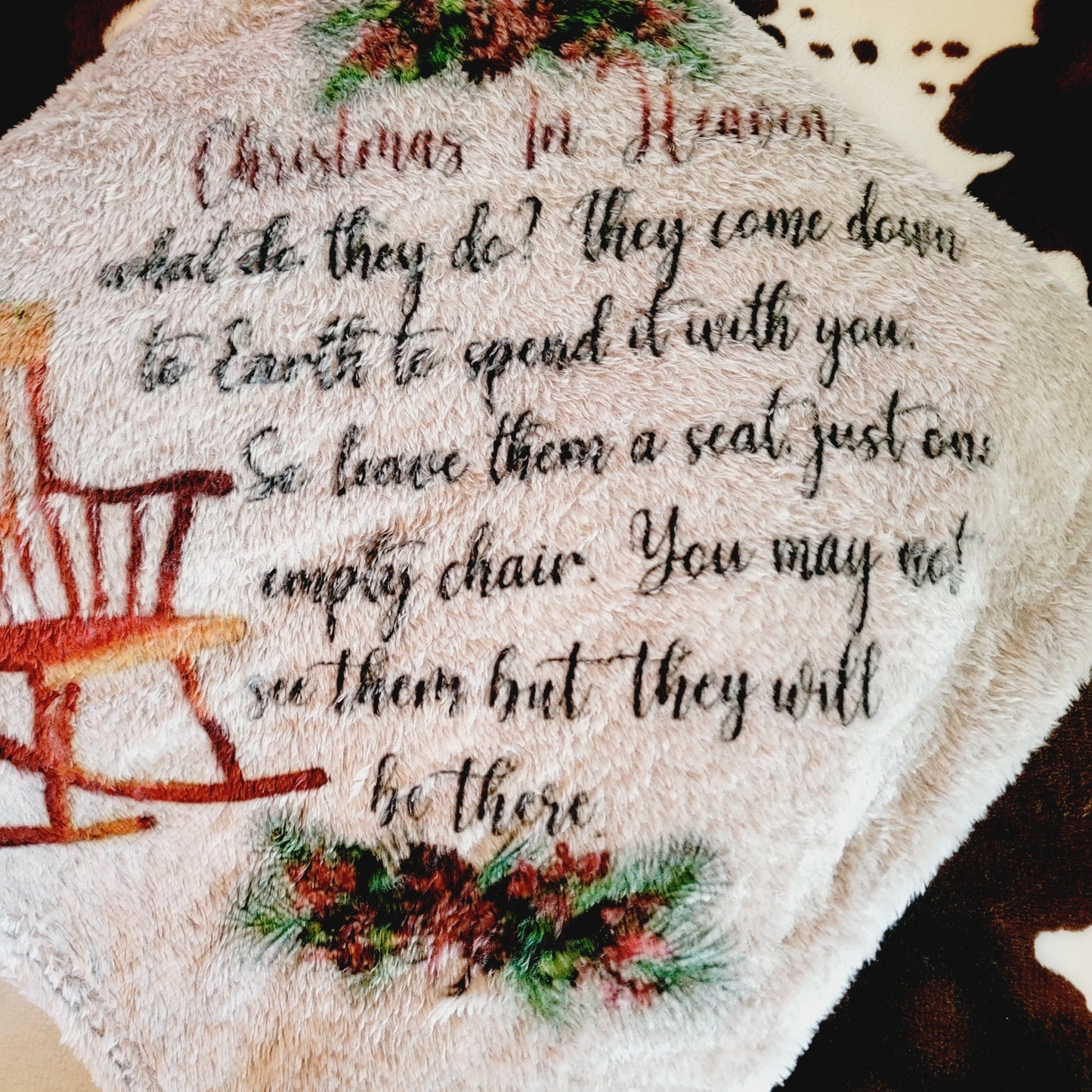 Christmas In Heaven Gray Fleece Throw Blanket