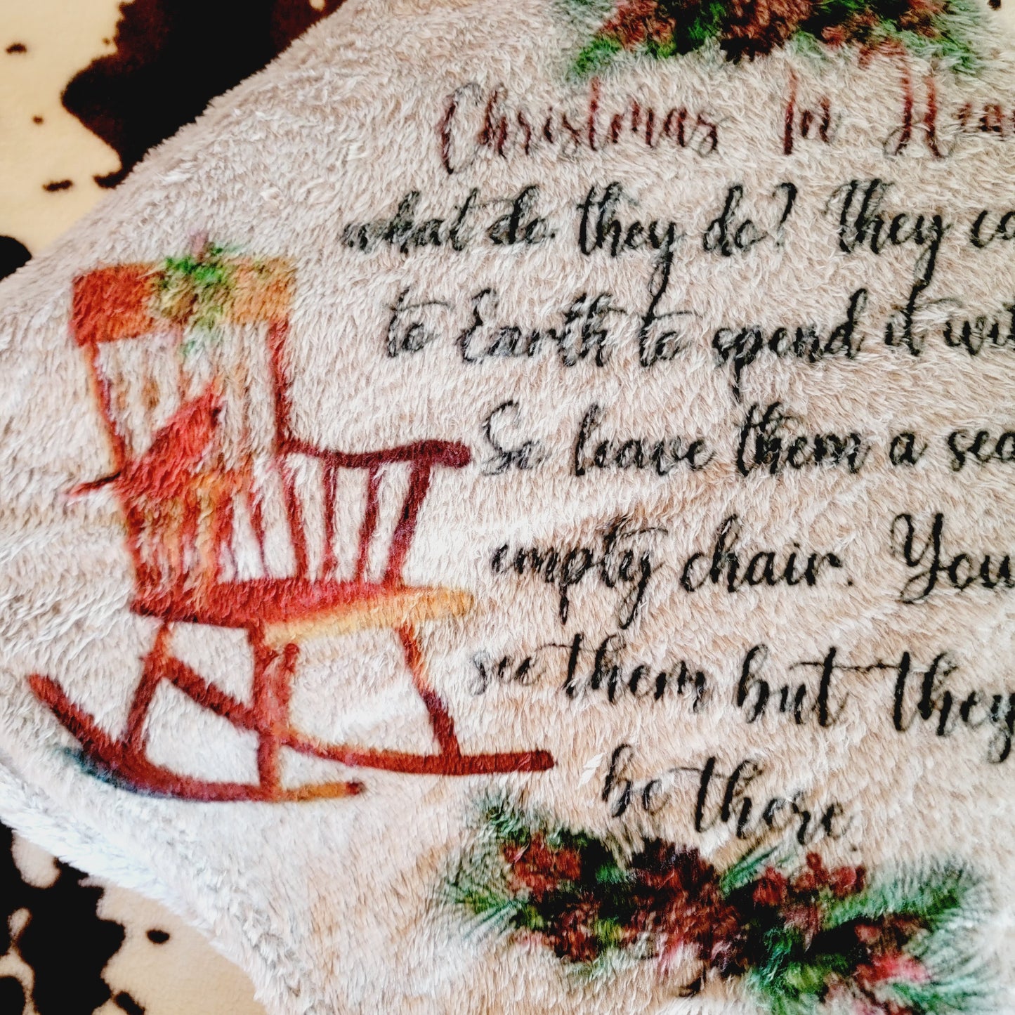 Christmas In Heaven Gray Fleece Throw Blanket