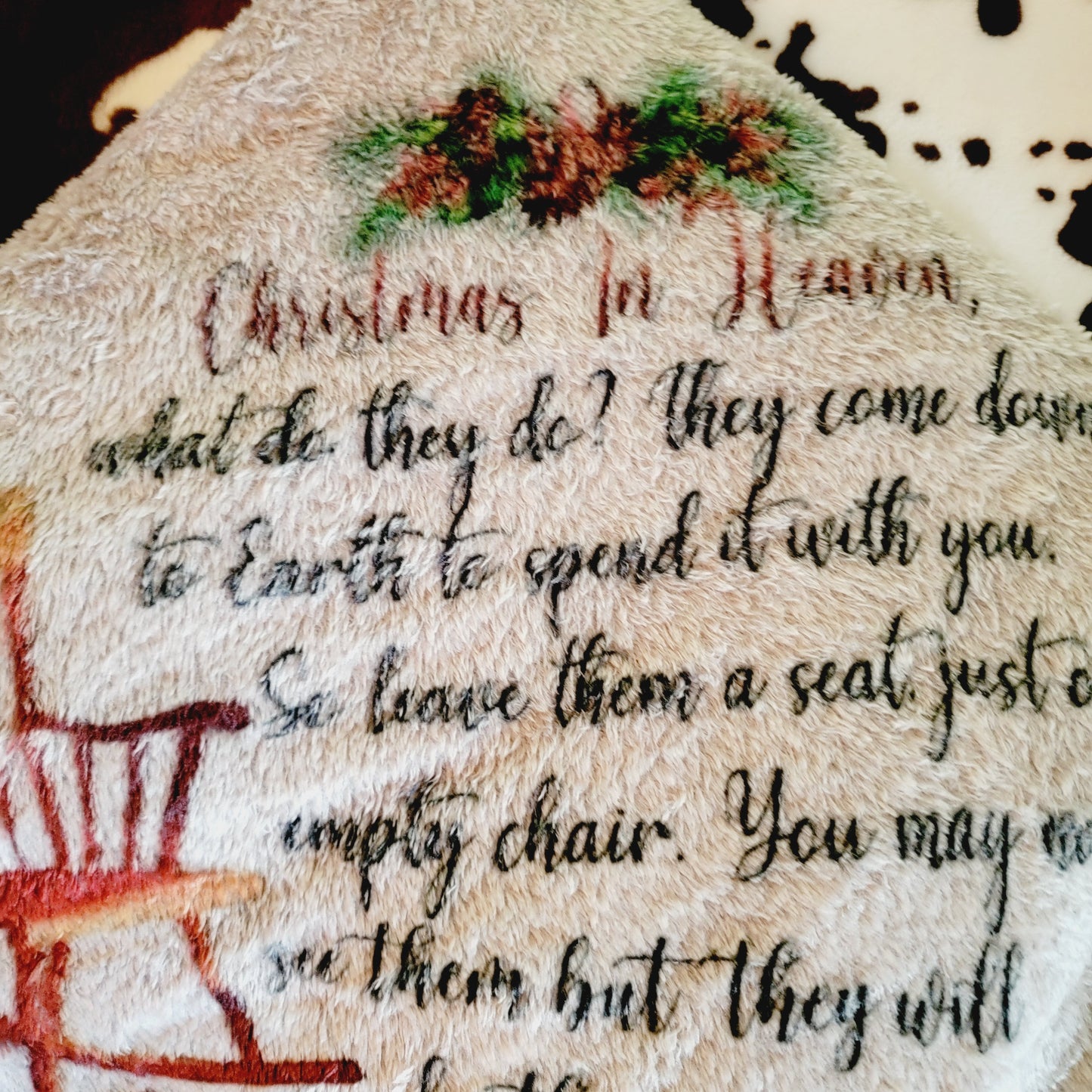 Christmas In Heaven Gray Fleece Throw Blanket
