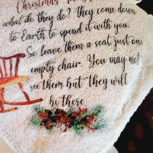 Christmas In Heaven Gray Fleece Throw Blanket