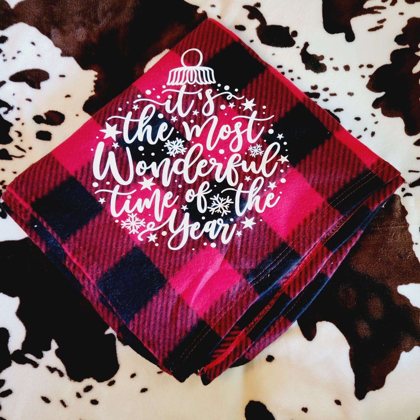 Winter Wonderland Christmas Buffalo Plaid Throw Blanket