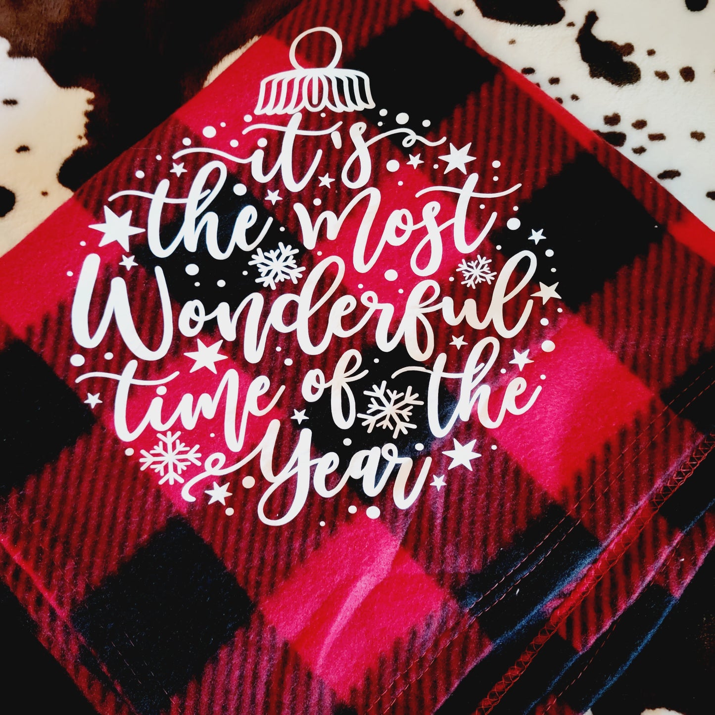 Winter Wonderland Christmas Buffalo Plaid Throw Blanket